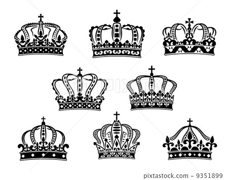 Collection of heraldic royal crowns 9351899