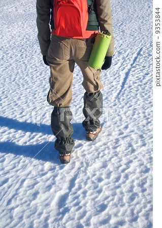 gaiters on trousers of trekking woman gaiters on trousers of trekking woman 9353844