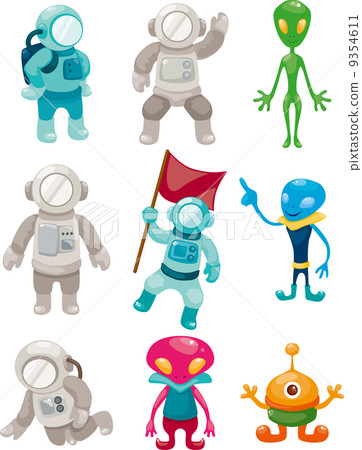 alien and astronaut icons 9354611