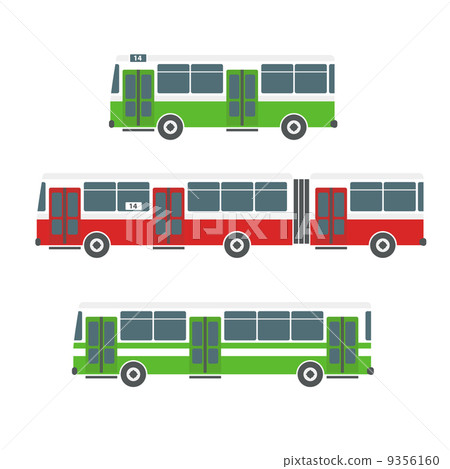 Vector city bus collection isolated on white - Stock Illustration ...