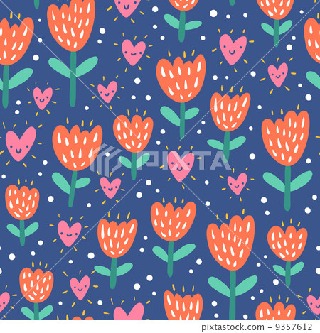 Valentine flowers and hearts 9357612