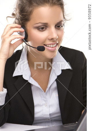 Young woman with headphone on white background Young woman with headphone on white background 9358972