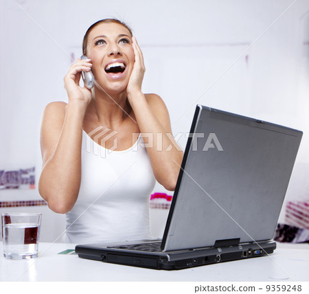excited woman working 9359248