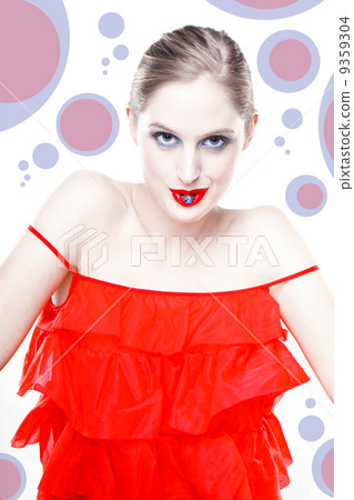 woman in a red dress woman in a red dress 9359304