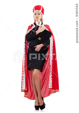 Businesswoman in royal suit isolated on white 9364564