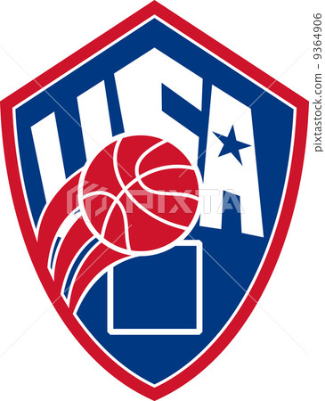 United States USA American Basketball Ball Shield 9364906