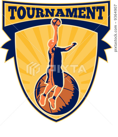 Basketball Player Lay-up Ball Shield 9364907