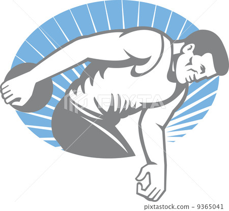 Athlete Discus Throw Retro 9365041