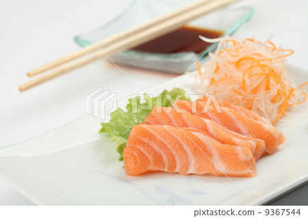 salmon sashimi isolated in white background salmon sashimi isolated in white background 9367544