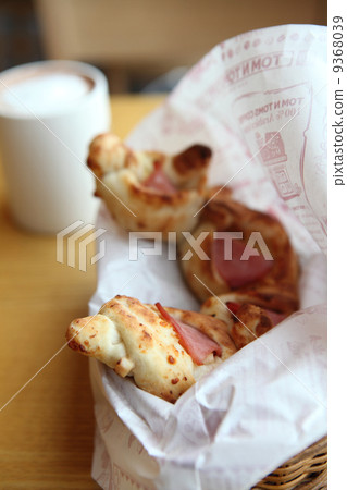 ham bread roll with hot chocolate ham bread roll with hot chocolate 9368039