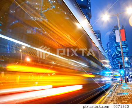 Fast moving bus at night .... 9371820