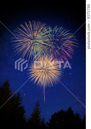 Summer night sky fireworks Summer night sky fireworks 9375786