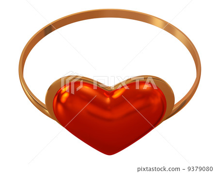 ring with a red heart 9379080