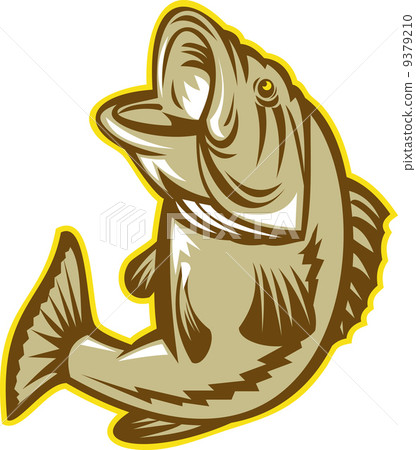 Largemouth Bass Fish Jumping Retro 9379210