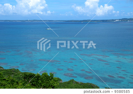 Passenger boats crossing the blue sea 9380585