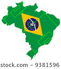 vector of soccer ball with map and flag of Brazil 9381596