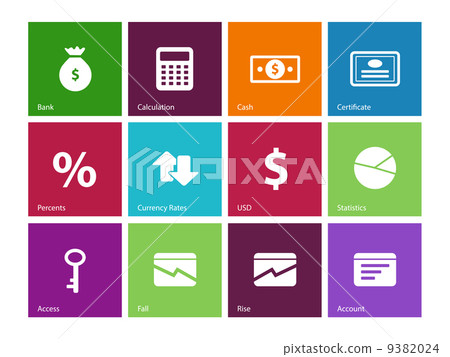 Economy icons on color background. Economy icons on color background. 9382024