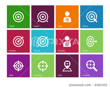 Target icons on color background. - Stock Illustration [9382442] - PIXTA