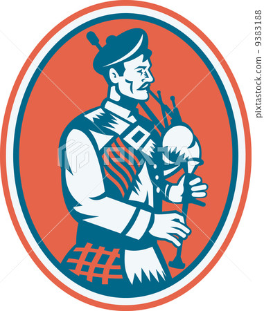 Scotsman Scottish Bagpipes Retro 9383188