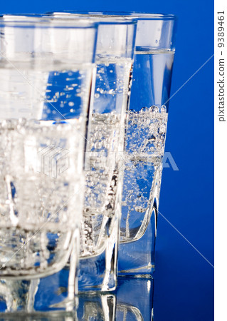 three glasses with cold water 9389461