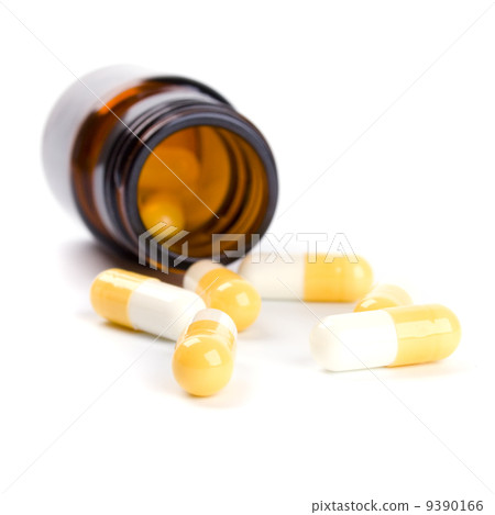 glass bottle with capsules 9390166