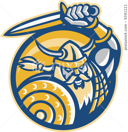 Viking Norse Warrior With Sword And Shield 9391221