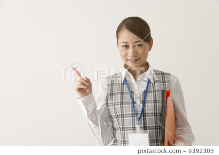 Secretary clothes finger pointing Secretary clothes finger pointing 9392303