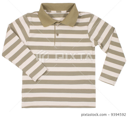 Striped polo shirt for children isolated on white Striped polo shirt for children isolated on white 9394592