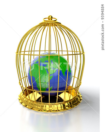 Earth in golden cage 9394884