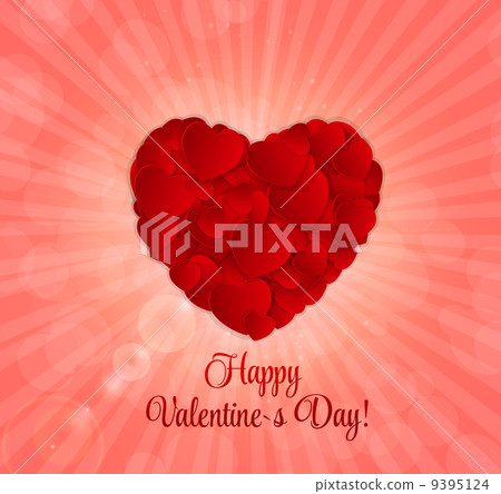 Happy Valentines Day Card with Heart. Vector Illustration Happy Valentines Day Card with Heart. Vector Illustration 9395124
