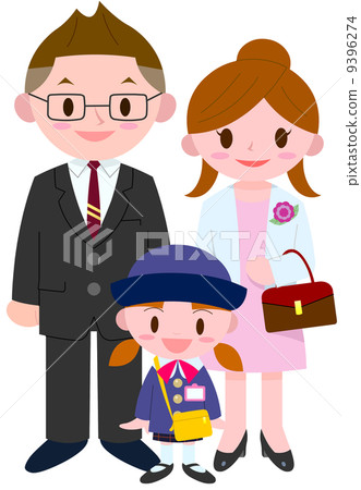 Girls' child and parents 9396274