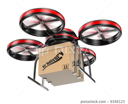 3D drone delivering a package 9398125