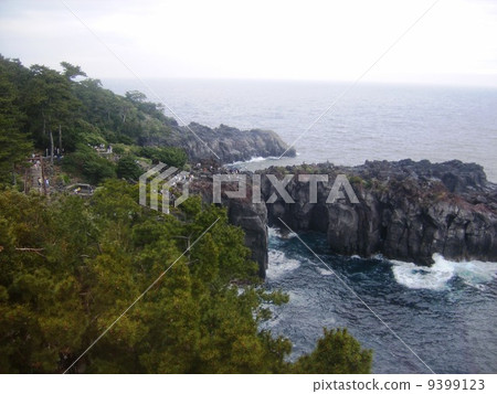 伊豆Jogagasaki海岸的碼頭 9399123