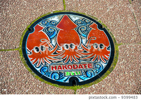 Manhold cover in Hakodate Japan Manhold cover in Hakodate Japan 9399483