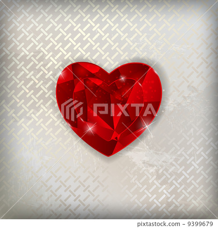 Happy Valentines Day Card with Heart. Vector Illustration 9399679
