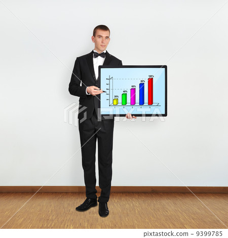 businessman holding plasma businessman holding plasma 9399785
