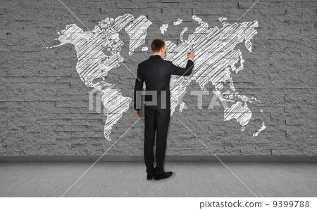 man drawing map man drawing map 9399788