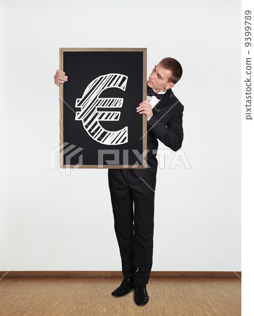 blackboard with euro symbol blackboard with euro symbol 9399789