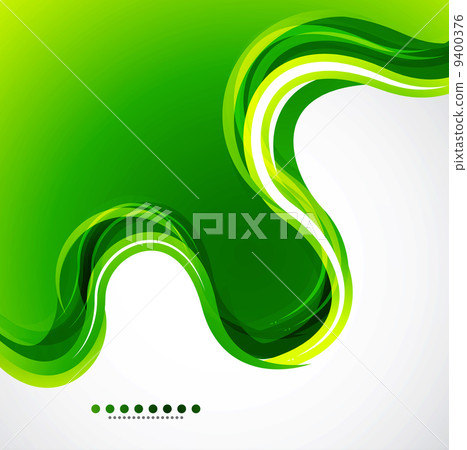 Green eco wave abstract vector background - Stock Illustration [9400376 ...