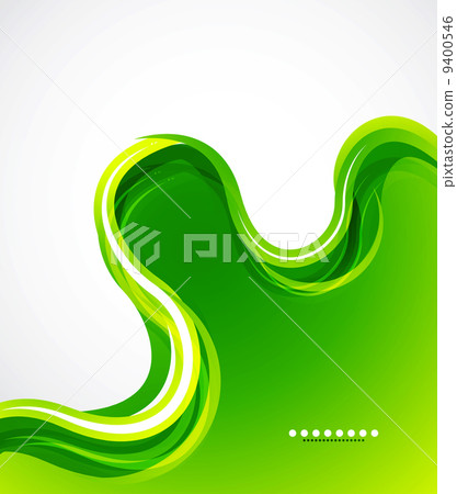 Green eco wave abstract vector background - Stock Illustration [9400546 ...