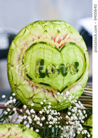 valentines day, love, watermelon carving at valentines day, love, watermelon carving at 9400640