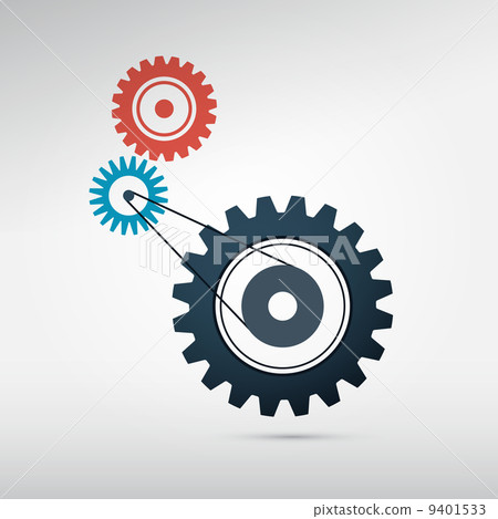 Abstract vector cogs - gears on grey background Abstract vector cogs - gears on grey background 9401533