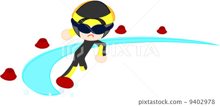 Speed skating player who runs lightly 9402978