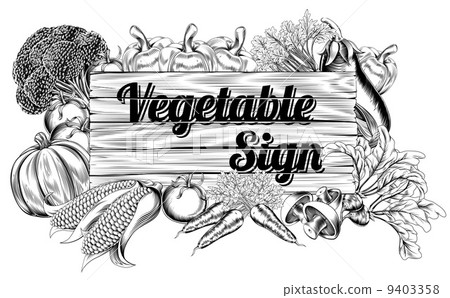 Vegetable produce sign Vegetable produce sign 9403358