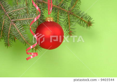 christmas background with fir tree and ball christmas background with fir tree and ball 9403544
