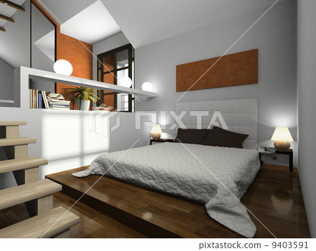 View on the modern bedroom 9403591