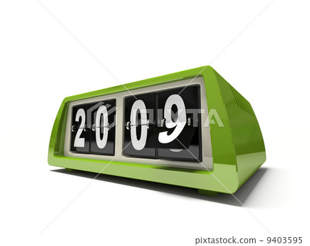 Green watch - counter isolated on white background 9403595