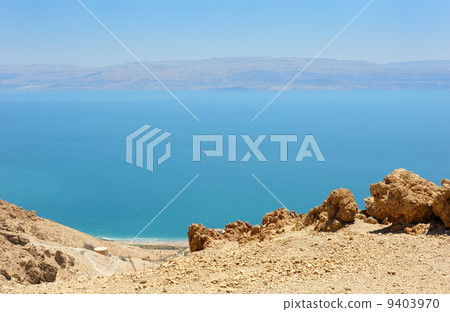 View of the Dead Sea from the slopes of the Judean mountains. 9403970