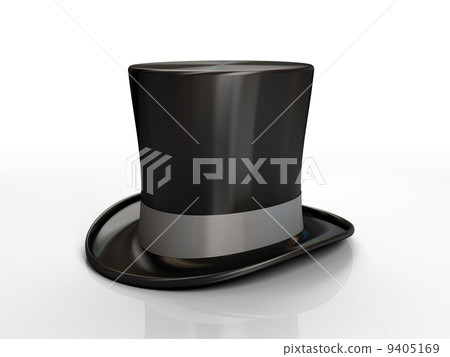Black top hat isolated on white background 9405169