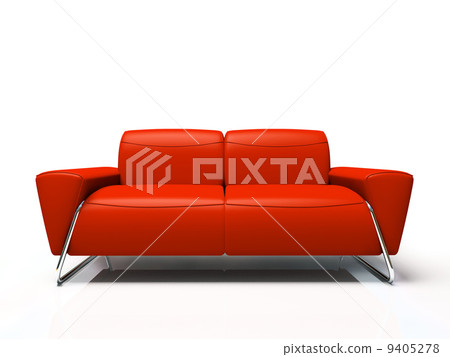 Modern red sofa isolated on white background Modern red sofa isolated on white background 9405278